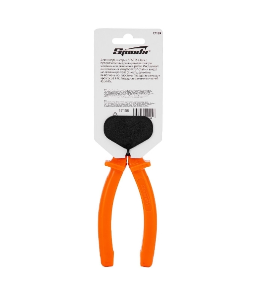 Длинногубцы Sparta Classic, 180 мм, прямые шлифованные, пластмассовые рукоятки