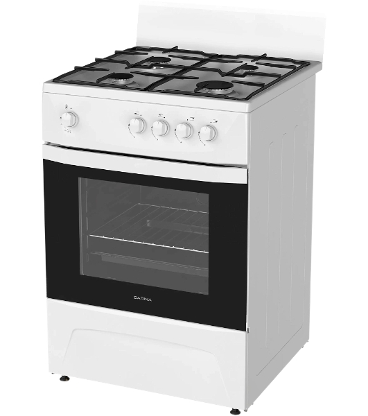 Плита газовая Darina C 1001 W белый/черный, конфорок 4 шт, духовка 50 л, 60 см x 85 см x 60 см