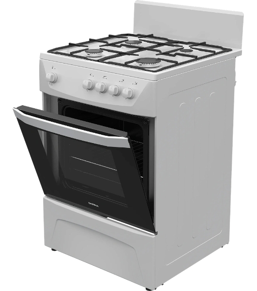 Плита газовая Darina C 1001 W белый/черный, конфорок 4 шт, духовка 50 л, 60 см x 85 см x 60 см