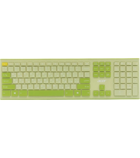 Комплект клавиатура + мышь Acer OCC205 беспроводной USB, 1200 dpi, зеленый/желтый