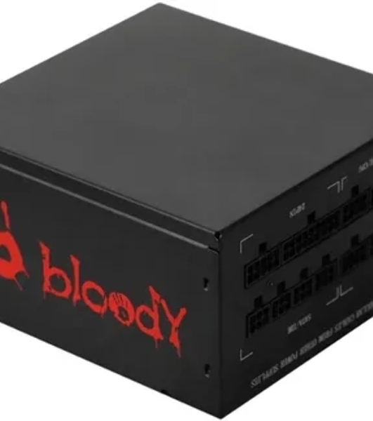 Блок питания Bloody BD-PS1000G, 1000Вт, 80 PLUS Gold, 140мм, модульный, черный