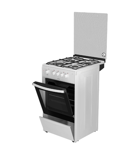 Плита газовая Darina 1B GM 341 107 W белый/черный, конфорок 4 шт, духовка 50 л, 50 см x 85 см x 56 см