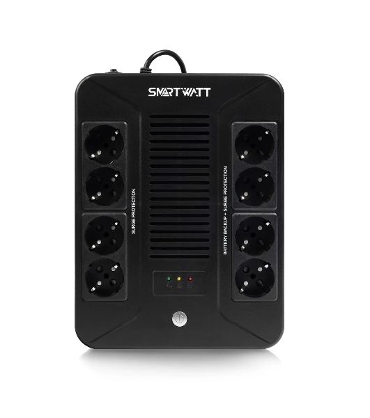 Источник бесперебойного питания SMARTWATT UPS SAFE PRO 600 Line-interactive 600VA/360W Brick (Euro x8, LED, 275x210x95(мм), 4,8 кг, гарантия 24мес.