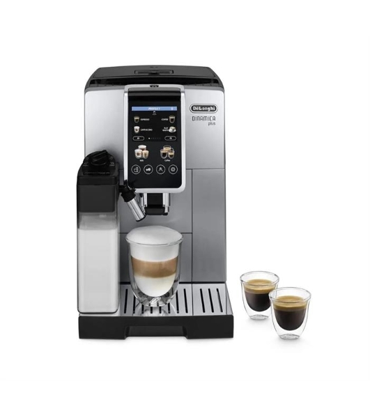 Кофемашина автоматическая DeLonghi Dinamica Plus ECAM380.85.SB серебристый/черный, исп. кофе - зерновой/молотый, 1.8 л, 1450 Вт, 15 Бар.