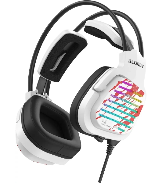 Гарнитура Bloody G565 белый, проводная, USB, подсветка