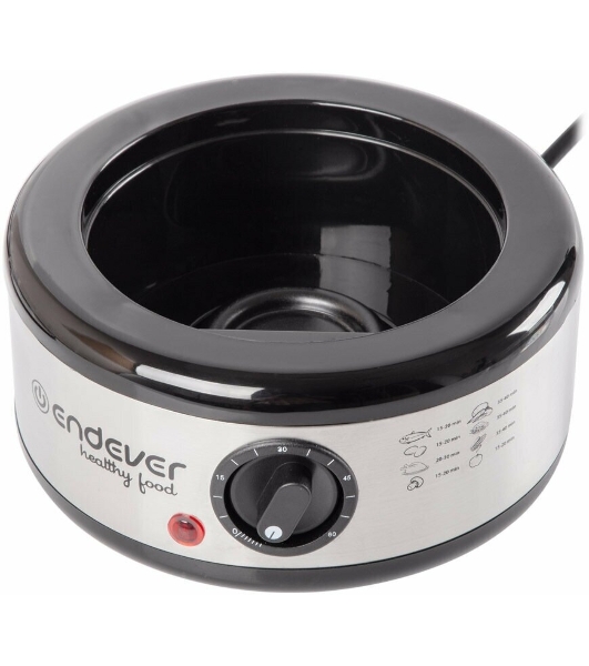 Пароварка Endever Vita-173 черный/стальной, 6 л, ярусы - 3, 800 Вт, механическое