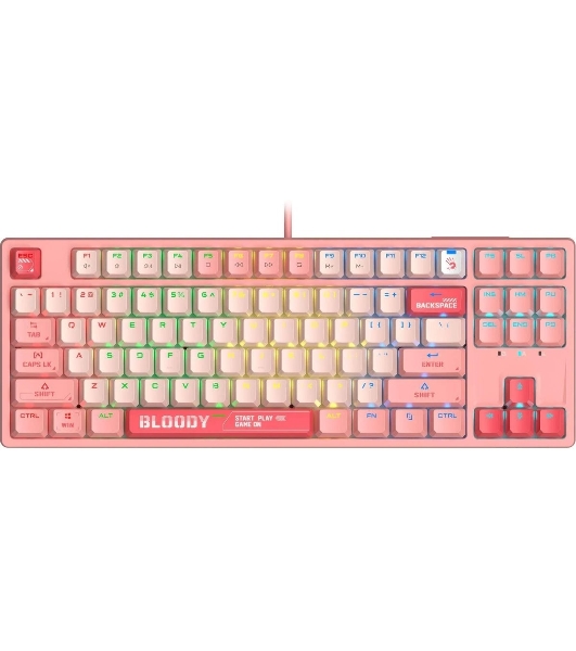 Клавиатура проводная A4Tech Bloody S87 Energy (S87 USB ENERGY PINK) USB розовый