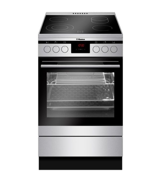 Плита электрическая Hansa FCCX58225 серебристый, конфорок 4 шт, духовка 65 л, 50 см x 85 см x 60 см