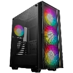 Компьютерный корпус Deepcool MATREXX 55 MESH V4 без БП, боковое окно (закаленное стекло), 3xARGB LED 140мм вентилятора спереди, 1xARGB LED 120мм вентилятор сзади, черный, ATX, фото 1