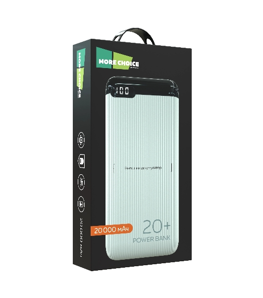 Портативный аккумулятор More choice (4620202550514) PB19-20 2USB 2.1A - 20000mAh белый