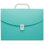 Папка-портфель Бюрократ Pastel PASTPP01GRN 1 отделение, A4, пластик, 0.7мм, мятный, фото 1