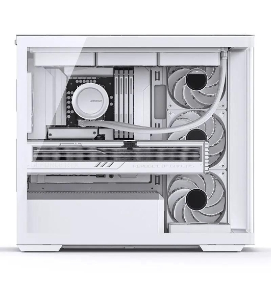 Корпус без блока питания JONSBO D300, Mini-Tower, TG, no fan, 2xUSB-A 3.2 + 1xUSB-C 3.2, mATX, mITX White