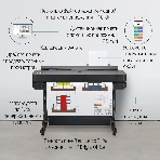 Плоттер струйный HP Designjet T630, A1, цветной, 24', 610 мм, 2400x1200 dpi, USB, Gigabit Ethernet, WiFi, фото6