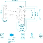 Кронштейн Arm media MARS-5 черный, 15 шт/уп. Кр. стал. настенный для TV 10'-32', max 25 кг, 4 ст св., нак. +5°-15°, пов. ±90° от ст. 62-194 мм. max VESA 100x100 мм., фото4