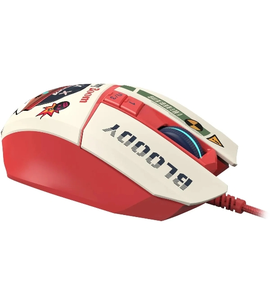 Мышь проводная A4Tech Bloody W63 Max Proxy Boom бежевый/красный, 12000 dpi, USB, кнопки - 9