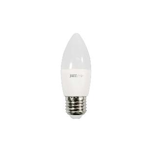 Лампа светодиодная JazzWay PLED-ECO-C37 5Вт свеча 3000К теплый белый E27 400лм 230В