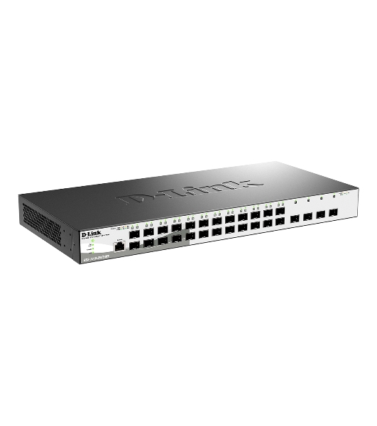Коммутатор D-Link DGS-1210-28XS/ME/B2A, 24×1 Гбит/с SFP + 4×10 Гбит/с SFP+, настраиваемый