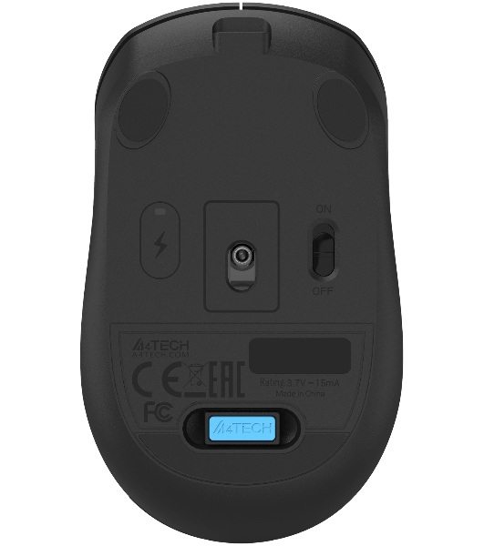 Мышь беспроводная A4Tech Fstyler FG15CS Air2 черный, 1200 dpi, радиоканал, USB, кнопки - 3