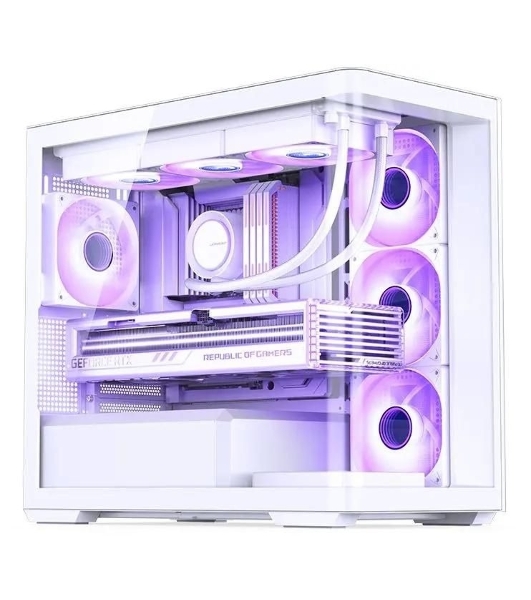 Корпус без блока питания JONSBO D300, Mini-Tower, TG, no fan, 2xUSB-A 3.2 + 1xUSB-C 3.2, mATX, mITX White