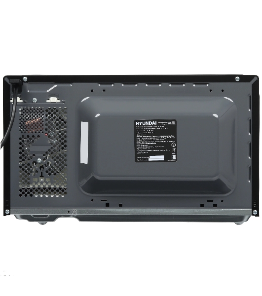 Микроволновая печь Hyundai HYM-D3005 черный/стальной, 20 л, 700 Вт, переключатели - кнопки, электронный поворотный механизм