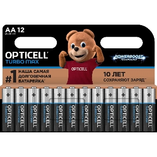 Батарея Opticell Turbo MAX LR6 AA (12шт) блистер