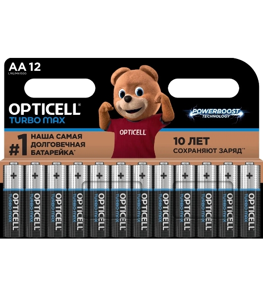 Батарея Opticell Turbo MAX LR6 AA (12шт) блистер