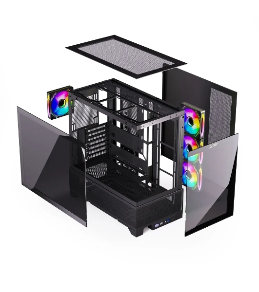 Компьютерный корпус ABR MINI PRO (1хUSB 3.0, 1хUSB Type-C, HD Audio, 4xRGb Fan, ATX, Micro-ATX, ITX)