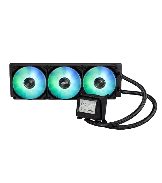 Жидкостная система охлаждения ASUS MAX GAMING LC 360 ARGB LCD черный, алюминий/медь, 2500 об/мин, 35.5 дБ, 4 pin
