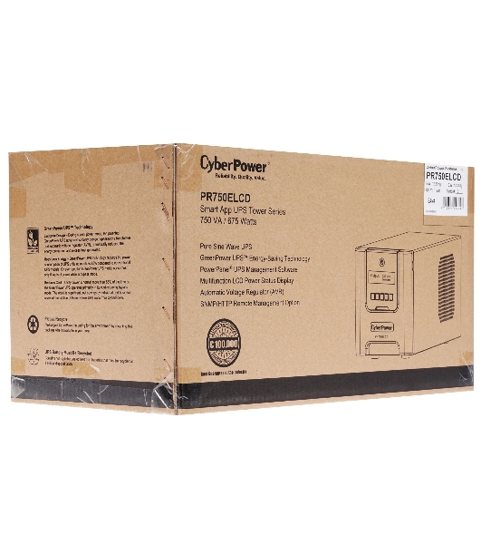 Источник бесперебойного питания CyberPower PR750ELCD 750 ВА/675 Вт/USB/RJ-11/RJ-45/6 x IEC 320 C13 (компьютерная)