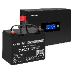 Комплект Источник бесперебойного питания EX295992RUS + батарея 33Aч EX282974RUS 1шт (инвертор, синус, для котла, PF=1, настенный) ExeGate IdealSine SR-600.LCD.2SH <600VA/600W, чистая синусоида, цветной LCD-дисплей, 2*Schuko, крепление настенное, черный> + батарея ExeGate DT 1233 (12В, 33А·ч) 1шт, фото 1