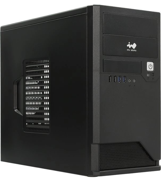 Компьютерный корпус Mini Tower InWin EMR048 черный U2.0*2+U3.0*2+A(HD) mATX (без блока питания)