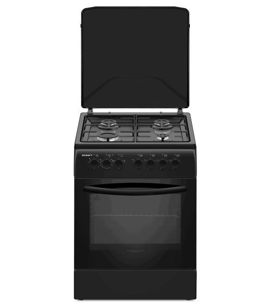 Плита комбинированная Kraft KF-FSK6402EBL, конфорок 4 шт, духовка электрическая, 60 см x 87 см x 63 см