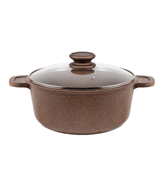 Кастрюля Maunfeld CARMEL MF22CRM01CR, 22 см, 3 л из литого алюминия со стеклянной крышкой