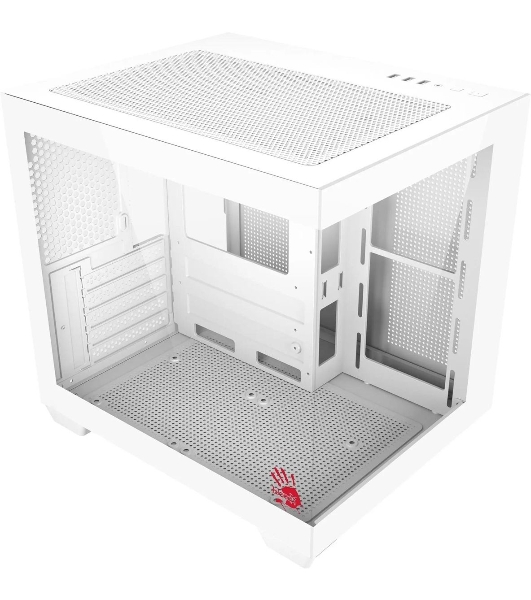 Компьютерный корпус Bloody CC-121 белый без БП mATX 7x120мм 1xUSB2.0 1xUSB3.0 audio