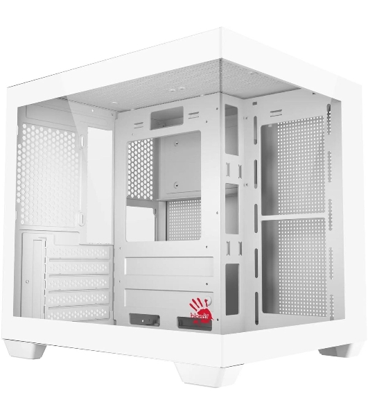 Компьютерный корпус Bloody CC-121 белый без БП mATX 7x120мм 1xUSB2.0 1xUSB3.0 audio