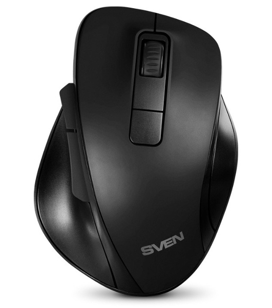 Мышь беспроводная SVEN RX-525SW черная (бесшумн. кл., 5+1кл. 600-1400DPI, Soft-touch, блист.)