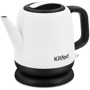 Чайник электрический Kitfort KT-6112 1 л, 1630 Вт, белый/черный (корпус: нержавеющая сталь)