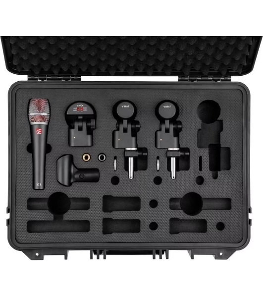 Набор микрофонов для ударной установки sE Electronics V PACK VENUE 1 х микрофон V KICK, 2 х микрофона V BEAT, 1 х крепление V CLAMP, 1 х микрофон V7 X, пластиковый кейс