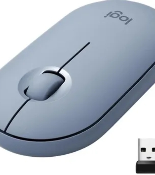 Мышь беспроводная Logitech Pebble M350 серый, 1000 dpi, радиоканал, Bluetooth, USB, кнопки - 3