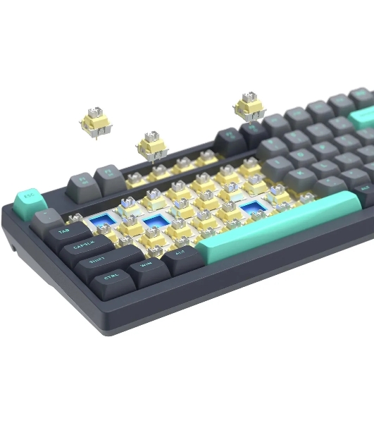 Клавиатура проводная A4Tech Fstyler FS300 механическая черный/серый USB for gamer LED (FS300 PANDA ROCK)