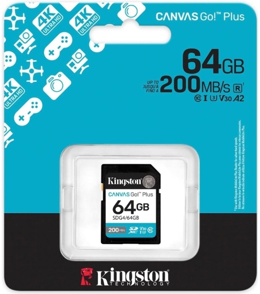 Флеш карта SDXC 64Gb Kingston SDG4/64Gb Canvas Go! Plus w/o adapter