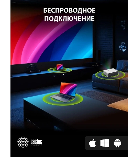 Проектор Cactus CS-C4.SG DLP 45600Lm (1920x1080) 800000:1 ресурс лампы:25000часов 1xUSB typeA 1xHDMI 6.8кг