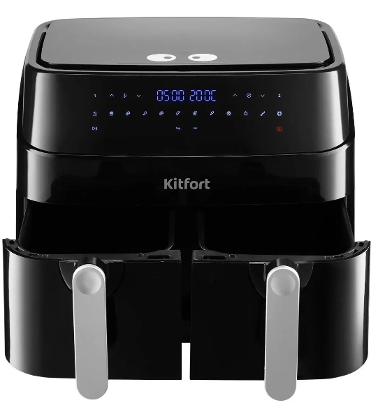 Аэрогриль Kitfort КТ-2250 черный, 1750 Вт, 9 л, сенсор, 12 программ