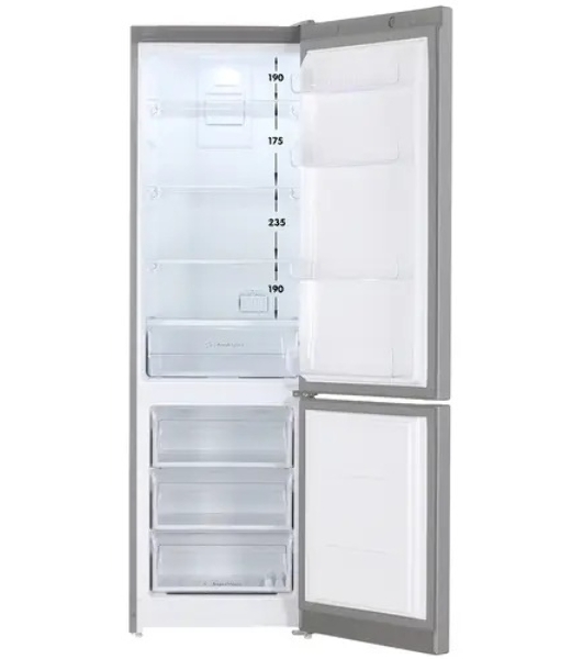 Холодильник Indesit ITS 5200 XB, нержавеющая сталь двухкамерный 247/78л морозилка снизу, No Frost