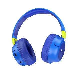 Беспроводные/проводные наушники Hoco W43 Blue синий, накладные, Bluetooth + проводной, складная конструкция, до 25 ч.