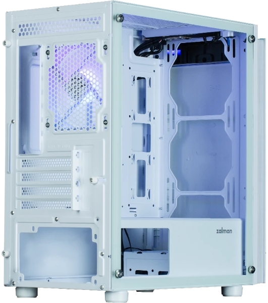 Компьютерный корпус Zalman T4 PLUS, MATX, белый, WINDOW, 1 x Combo (3.5'' or 2.5''), 1x3.5'', 2x2.5', 1xUSB 2.0, 2xUSB 3.0, REAR 1x120мм ARGB