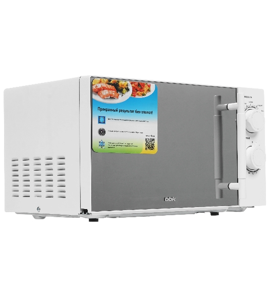 Микроволновая печь BBK 20MWS-771M/WM белый, 20 л, 700 Вт, переключатели - поворотный механизм
