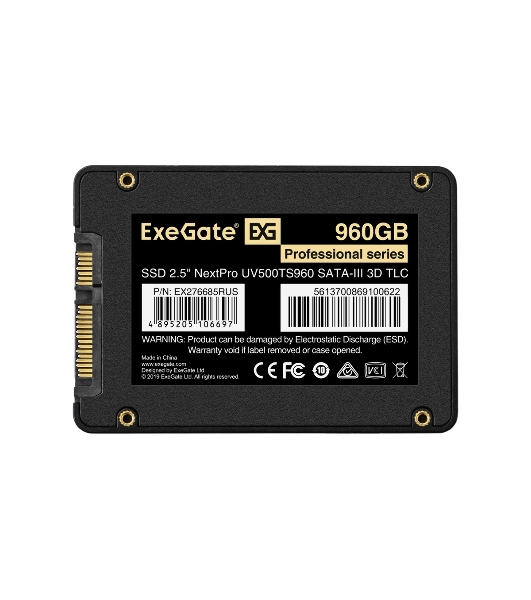Накопитель SSD ExeGate NextPro UV500TS960, 960Gb, 2.5', SATA, R/W 557/512
