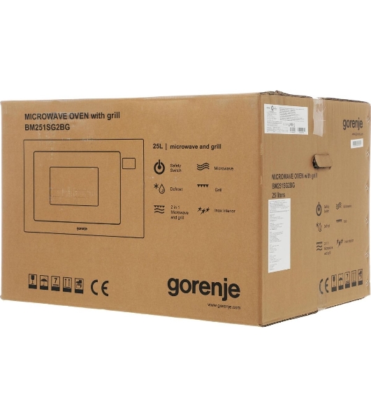 Встраиваемая микроволновая печь Gorenje BM251SG2BG, 25л, 900Вт, черный