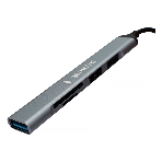 Кард-ридер Type-C/USB-A (3.1) Gembird 5в1: 2xUSB 2.0, USB3.1, SD/TF, кабель 10 см, алюминий, фото4